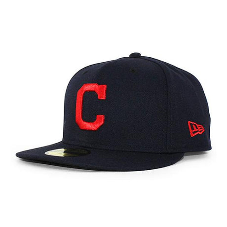 ニューエラ キャップ 59FIFTY クリーブランド インディアンス MLB ON FIELD AUTHENTIC ROAD FITTED CAP NAVY