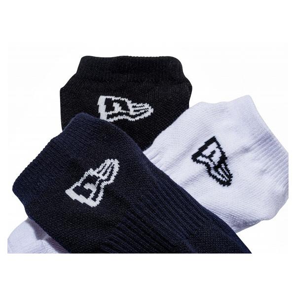 ニューエラ 靴下 SOCKS SHORT 3PAIRS BLACK-NAVY-WHITE  NEW ERA ソックス ブラック ネイビー ホワイト 3ペア