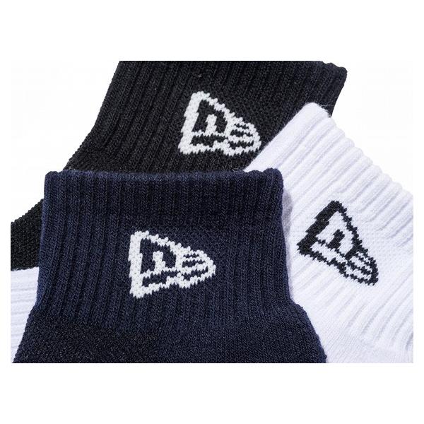 ニューエラ 靴下 SOCKS ANKLE 3PAIRS BLACK NAVY WHITE
