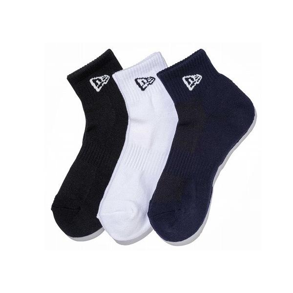 ニューエラ 靴下 SOCKS ANKLE 3PAIRS BLACK NAVY WHITE