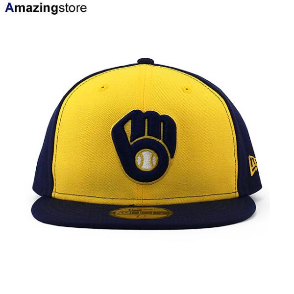 ニューエラ キャップ 59FIFTY ミルウォーキー ブルワーズ MLB ON FIELD AUTHENTIC ALTERNATE FITTED CAP GOLD