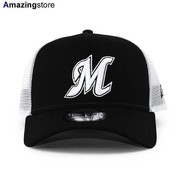 ニューエラ メッシュキャップ 9FORTY 千葉ロッテ マリーンズ NPB A-FRAME TRUCKER MESH CAP BLACK