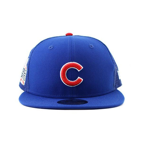ニューエラ キャップ 9FIFTY シカゴ カブス  MLB 2016 WORLD SERIES GAME TRUCKER MESH CAP ROYAL BLUE  NEW ERA CHICAGO CUBS