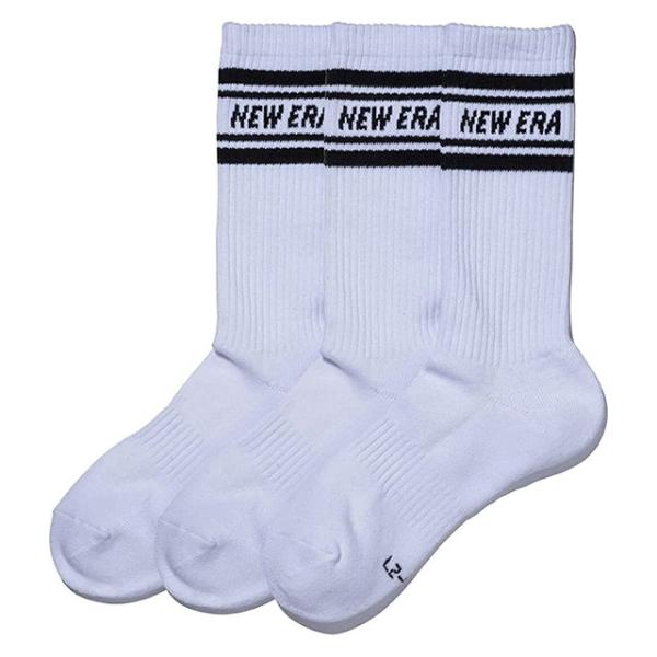ニューエラ 靴下 SOCKS CREW LINE 3PAIRS WHITE