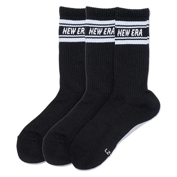 ニューエラ 靴下 SOCKS CREW LINE 3PAIRS BLACK