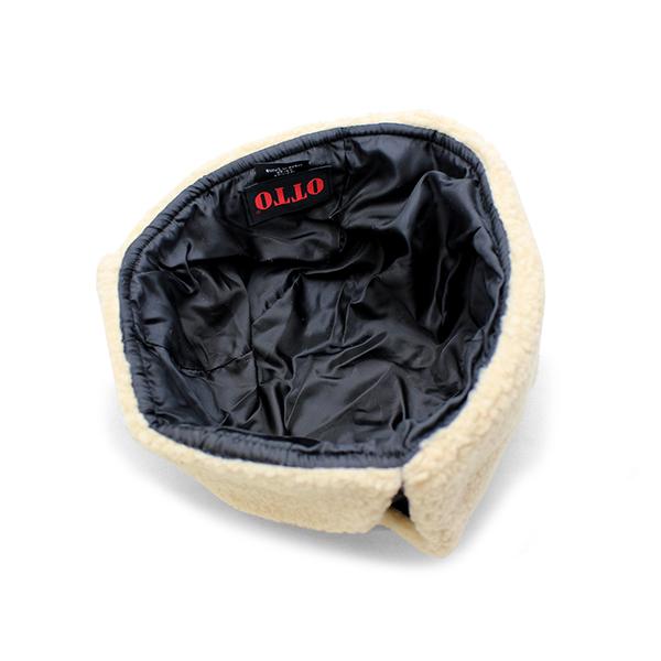 オットー パイロットハット 耳当て付き帽子 ブラック QUILTED POLYESTER SHELL W SHEARLING LINING THREE PANEL TRAPPER HAT OTTO