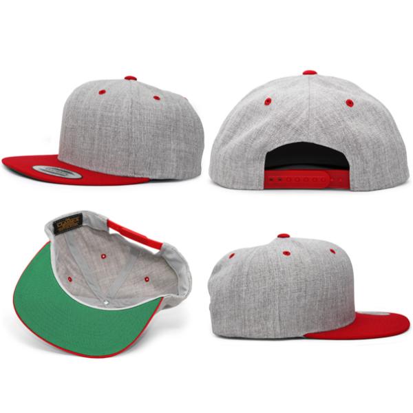 ユーポン フレックスフィット スナップバック PREMIUM CLASSIC 2-TONE BLANK SNAPBACK HEATHER GREY RED NAVY PURPLE ROYAL YUPOONG FLEXFIT