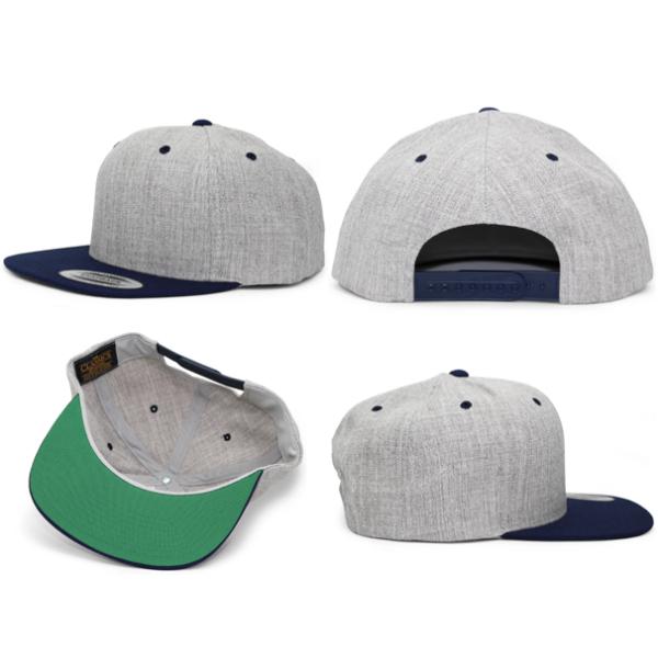 ユーポン フレックスフィット スナップバック PREMIUM CLASSIC 2-TONE BLANK SNAPBACK HEATHER GREY RED NAVY PURPLE ROYAL YUPOONG FLEXFIT