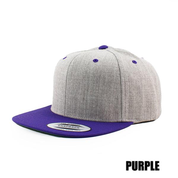 ユーポン フレックスフィット スナップバック PREMIUM CLASSIC 2-TONE BLANK SNAPBACK HEATHER GREY RED NAVY PURPLE ROYAL YUPOONG FLEXFIT
