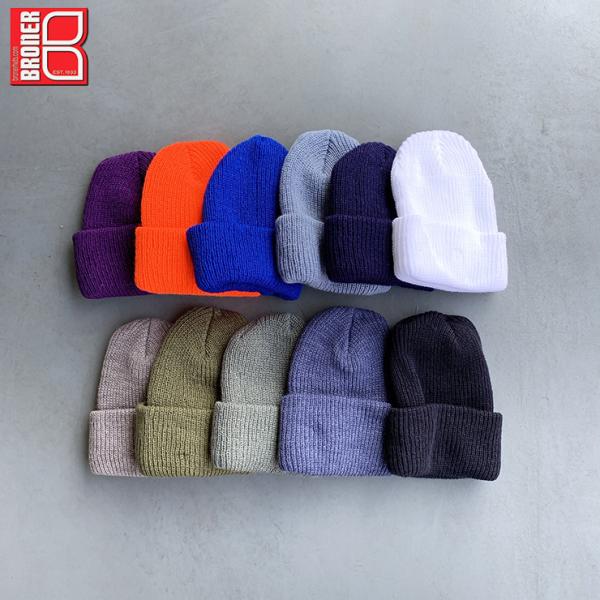 全23色 BRONER ニットキャップビーニーキャップ VALUE KNIT CUFF BEANIE ブローナー