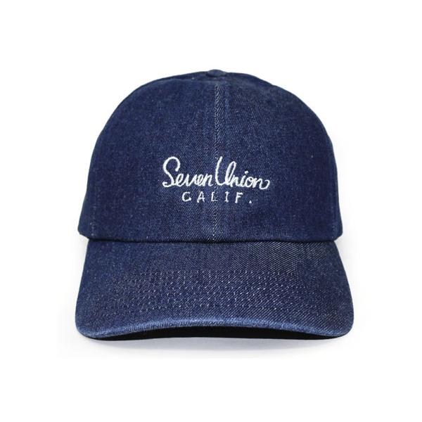 7ユニオン CALIF BENT STRAPBACK INDIGO DENIM 7ユニオン ストラップバック ロープロファイルキャップ LOW PROFILE DAD HAT