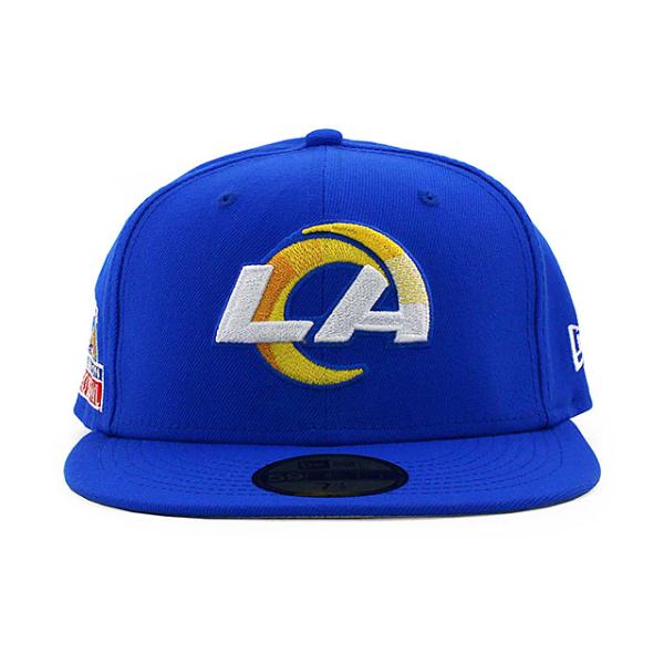 ニューエラ 59FIFTY ロサンゼルス ラムズ NFL 1990 PRO BOWL SIDE PATCH UP FITTED CAP BLUE NEW ERA LOS ANGELES RAMS