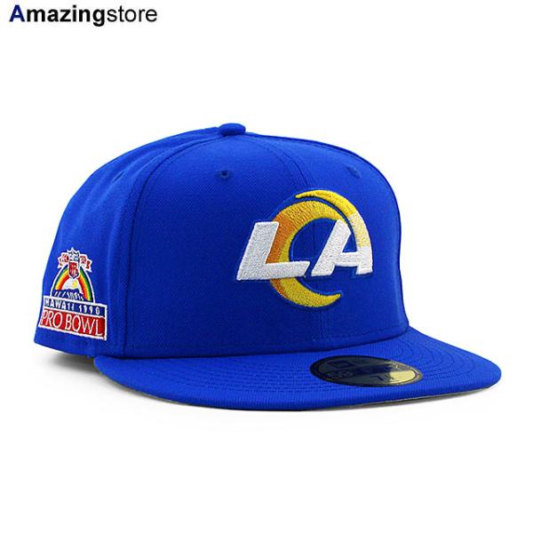 ニューエラ 59FIFTY ロサンゼルス ラムズ NFL 1990 PRO BOWL SIDE PATCH UP FITTED CAP BLUE NEW ERA LOS ANGELES RAMS