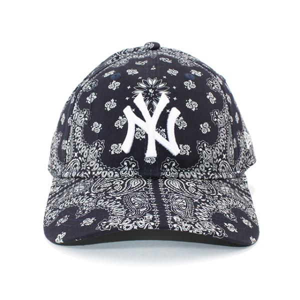 女性用 ニューエラ キャップ 9TWENTY ニューヨーク ヤンキース MLB PAISLEY STRAPBACK CAP NAVY NEW ERA NEW YORK YANKEES