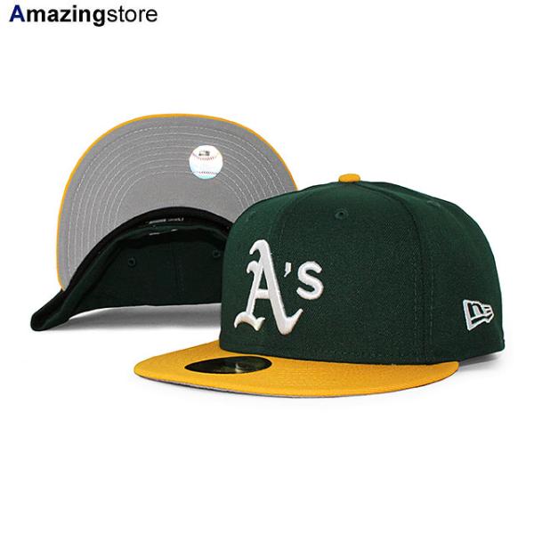ニューエラ キャップ 59FIFTY オークランド アスレチックス MLB AC OTC FITTED CAP GREEN GOLD NEW ERA OAKLAND ATHLETICS