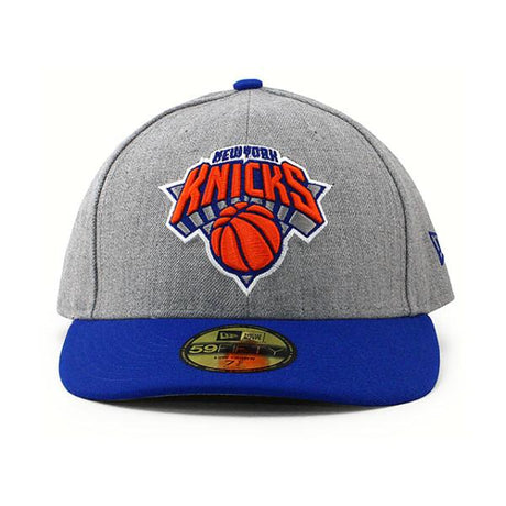 ニューエラ キャップ 59FIFTY ニューヨーク ニックス NBA LC LOW CROWN FITTED CAP LP HEATHER GREY BLUE NEW ERA NEW YORK KNICKS