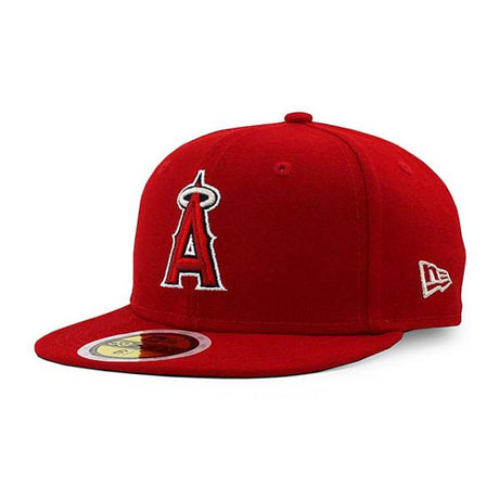 子供用 ニューエラ キャップ 59FIFTY ロサンゼルス エンゼルス YOUTH MLB ON FIELD AUTHENTIC GAME FITTED CAP RED