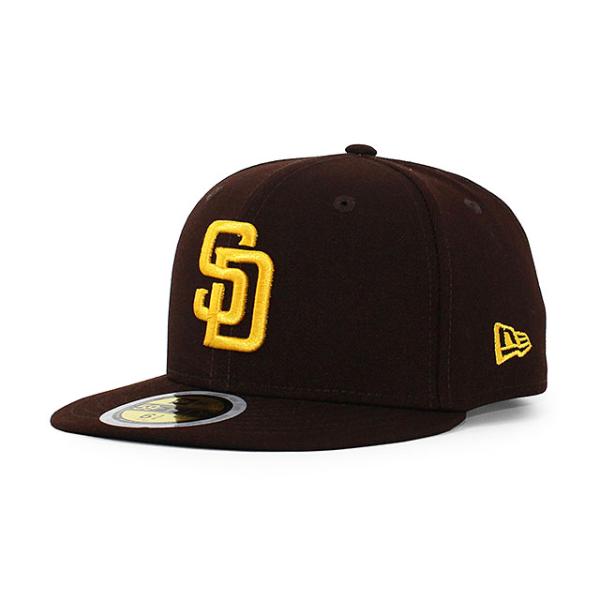 子供用 ニューエラ キャップ 59FIFTY サンディエゴ パドレス YOUTH MLB ON-FIELD AUTHENTIC GAME FITTED CAP BROWN