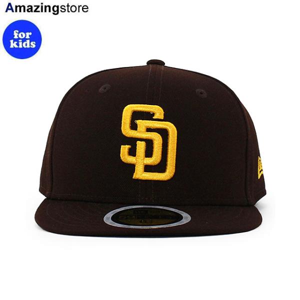子供用 ニューエラ キャップ 59FIFTY サンディエゴ パドレス YOUTH MLB ON-FIELD AUTHENTIC GAME FITTED CAP BROWN