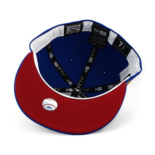 ニューエラ キャップ 59FIFTY ミルウォーキー ブルワーズ MLB 2007 SILVER ANNIVERSARY MAROON BOTTOM FITTED CAP BLUE