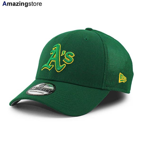 ニューエラ キャップ 39THIRTY オークランド アスレチックス MLB TRUCKER BP FLEX FIT CAP GREEN