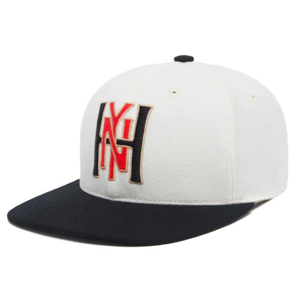 フッドハット スナップバックキャップ HARLEM SNAPBACK CAP WHITE-BLACK HOOD HAT ハーレム