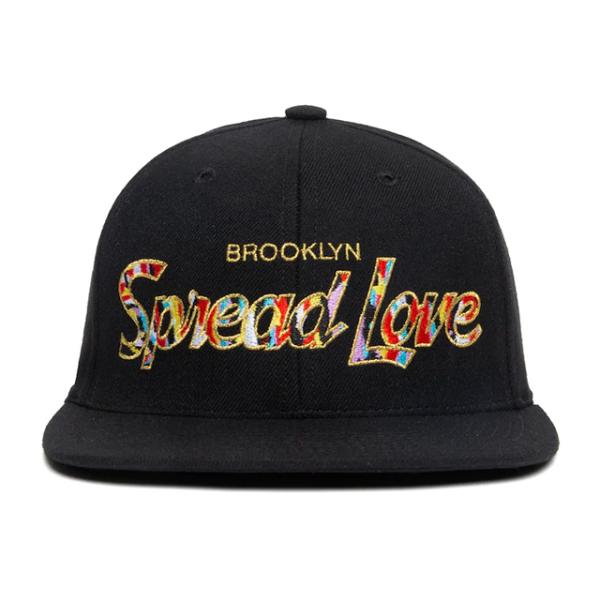 フッドハット スナップバックキャップ BROOKLYN SPREAD LOVE SNAPBACK CAP BLACK HOOD HAT ブルックリン