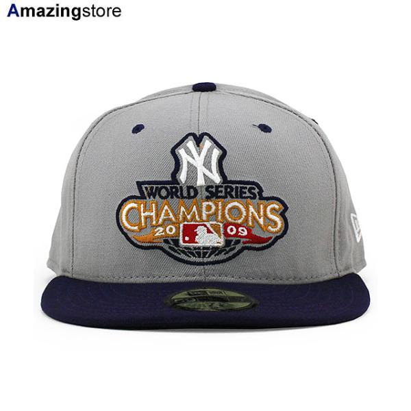 DEADSTOCK ニューエラ キャップ 59FIFTY ニューヨーク ヤンキース  MLB 2009 WORLD SERIES CHAMPIONS CREST FITTED CAP GREY-NAVY  NEW ERA NEW YORK YANKEES