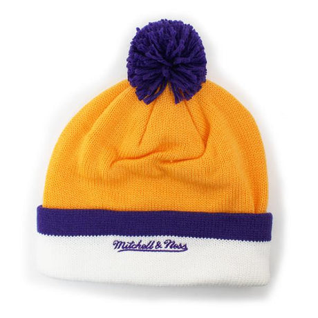 ミッチェル＆ネス ニットキャップ ビーニー ロサンゼルス レイカーズ XL-LOGO BEANIE GOLD  MITCHELL&NESS LOS ANGELES LAKERS