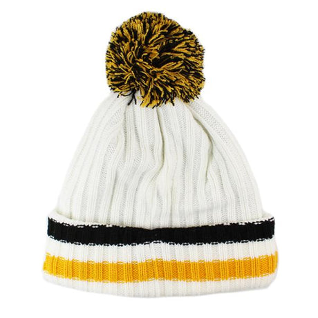 ニューエラ ニットキャップ ビーニー ピッツバーグ スティーラーズ  NFL YESTER-YEAR KNIT BEANIE WHITE-BLACK-GOLD  NEW ERA PITTSBURGH STEELERS