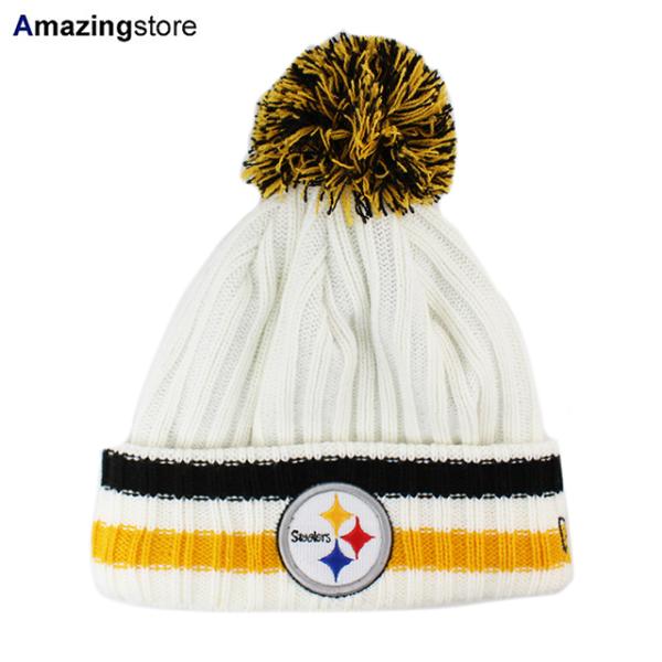 ニューエラ ニットキャップ ビーニー ピッツバーグ スティーラーズ  NFL YESTER-YEAR KNIT BEANIE WHITE-BLACK-GOLD  NEW ERA PITTSBURGH STEELERS