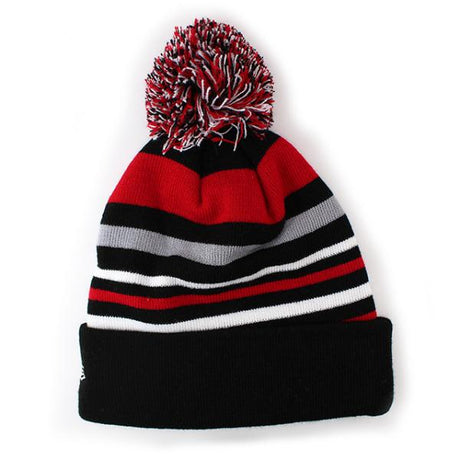 ニューエラ ニットキャップ ビーニー シカゴ ブルズ  NBA STRIPEOUT KNIT BEANIE CAP BLACK-RED-WHIT-EGREY  NEW ERA CHICAGO BULLS