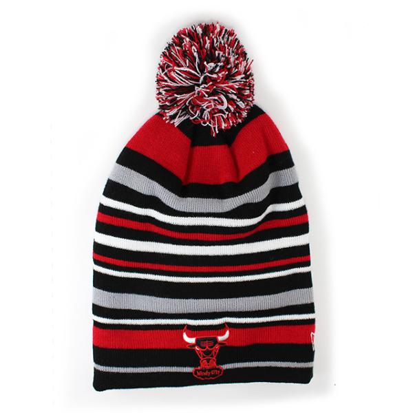 ニューエラ ニットキャップ ビーニー シカゴ ブルズ  NBA STRIPEOUT KNIT BEANIE CAP BLACK-RED-WHIT-EGREY  NEW ERA CHICAGO BULLS