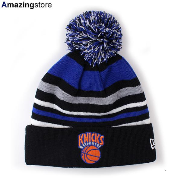 ニューエラ ニットキャップ ビーニー ニューヨーク ニックス  NBA STRIPEOUT KNIT BEANIE CAP BLACK-ROYAL-WHITE-GREY  NEW ERA NEW YORK KNICKS