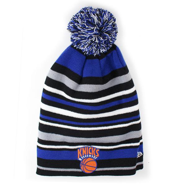 ニューエラ ニットキャップ ビーニー ニューヨーク ニックス  NBA STRIPEOUT KNIT BEANIE CAP BLACK-ROYAL-WHITE-GREY  NEW ERA NEW YORK KNICKS