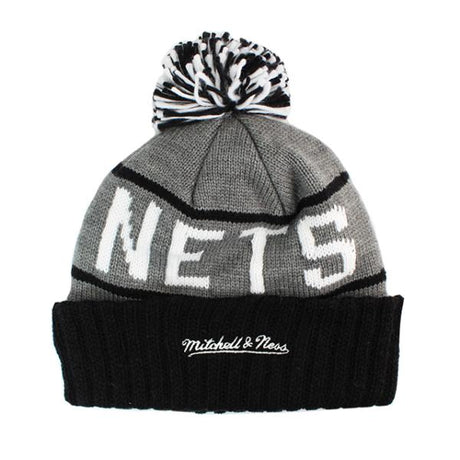 ミッチェル&ネス ニットキャップ ビーニー ブルックリン ネッツ CUFFED KNIT BEANIE GREY-BLACK  MITCHELL&NESS BROOKLYN NETS