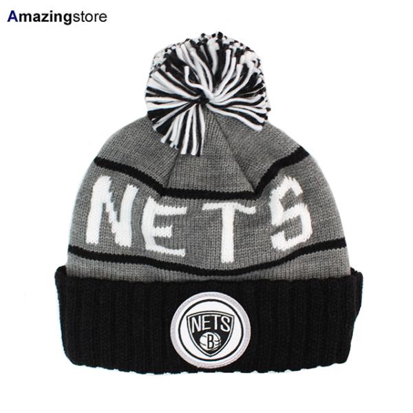 ミッチェル&ネス ニットキャップ ビーニー ブルックリン ネッツ CUFFED KNIT BEANIE GREY-BLACK  MITCHELL&NESS BROOKLYN NETS