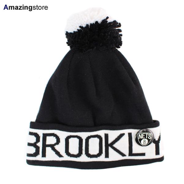 ミッチェル&ネス ニットキャップ ビーニー ブルックリン ネッツ THE-BUTTON KNIT BEANIE BLACK  MITCHELL&NESS BROOKLYN NETS