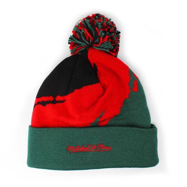 ミッチェル＆ネス ニットキャップ ビーニー ミルウォーキー バックス PAINTBRUSH POM KNIT BEANIE CAP