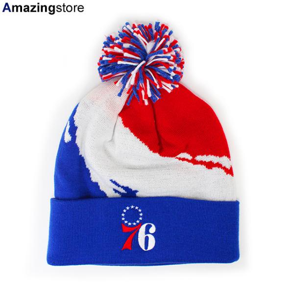 ミッチェル&ネス ニットキャップ ビーニー フィラデルフィア 76ERS PAINTBRUSH POM KNIT BEANIE CAP