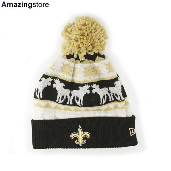ニューエラ ニットキャップ ビーニー ニューオリンズ セインツ  NFL THE MOOSER KNIT BEANIE BLACK  NEW ERA NEW ORLEANS SAINTS