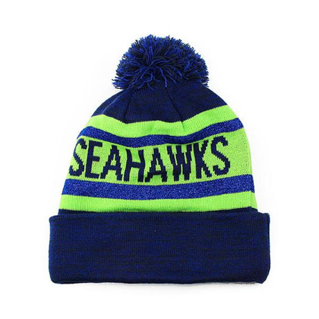 ニューエラ ニットキャップ ビーニー シアトル シーホークス  NFL METALLIC STRIPE CUFFED KNIT BEANIE NAVY  NEW ERA SEATTLE SEAHAWKS n11208192