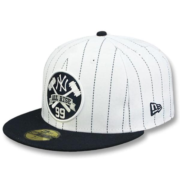 アーロン ジャッジモデル ニューエラ キャップ 59FIFTY ニューヨーク ヤンキース JUDGE PINSTRIPE ALL RISE FRONT FITTED CAP WHITE