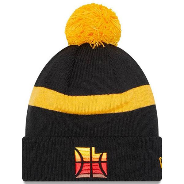 ニューエラ ニットキャップ ビーニー ユタ ジャズ  NBA 2021-22 CITY EDITION POM KNIT BEANIE CAP BLACK  NEW ERA UTAH JAZZ