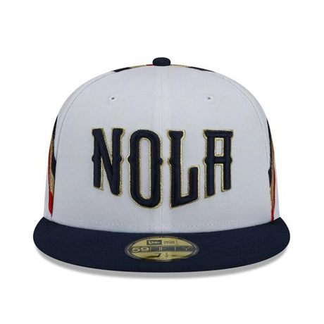 ニューエラ キャップ 59FIFTY ニューオリンズ ペリカンズ 2022 NBA CITY EDITION FITTED CAP WHITE-NAVY  NEW ERA NEW ORLEANS PELICANS