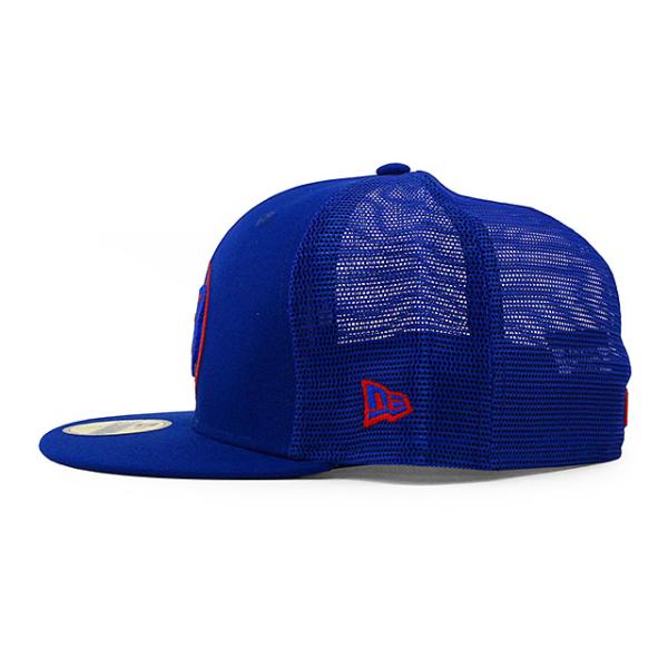 ニューエラ キャップ 59FIFTY シカゴ カブス MLB BATTING PRACTICE BP TRUCKER FITTED CAP BLUE