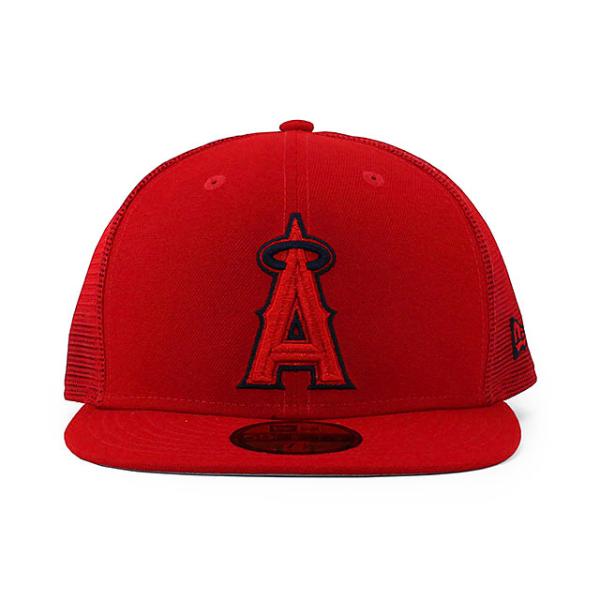 ニューエラ キャップ 59FIFTY ロサンゼルス エンゼルス MLB BATTING PRACTICE TRUCKER FITTED CAP RED