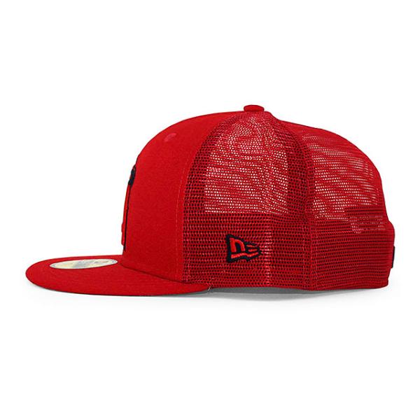 ニューエラ キャップ 59FIFTY ロサンゼルス エンゼルス MLB BATTING PRACTICE TRUCKER FITTED CAP RED