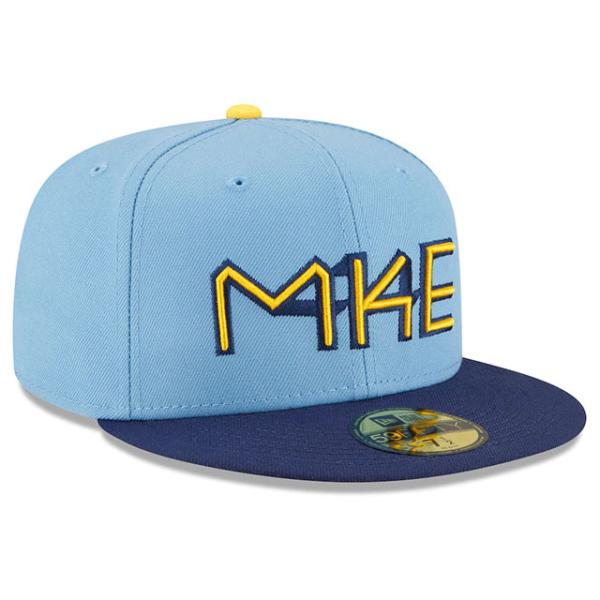 シティコネクト ニューエラ キャップ 59FIFTY ミルウォーキー ブルワーズ  2022 MLB CITY CONNECT FITTED CAP POWDER BLUE-NAVY  NEW ERA MILWAUKEE BREWERS