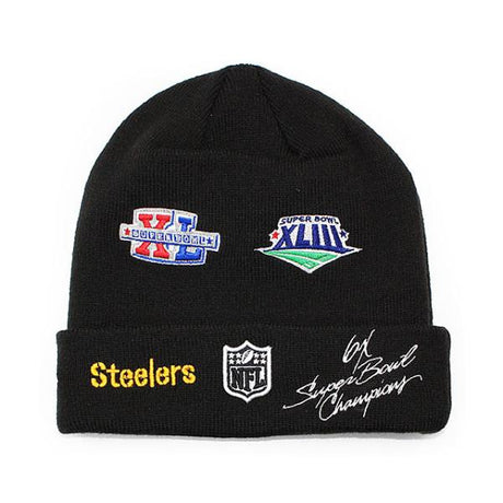 ニューエラ ニットキャップ ビーニー ピッツバーグ スティーラーズ  NFL SUPER BOWL CHAMPIONS CUFFED KNIT BEANIE BLACK  NEW ERA PITTSBURGH STEELERS